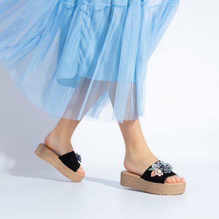 Black women's platform flip-flops Azriel - Footwear