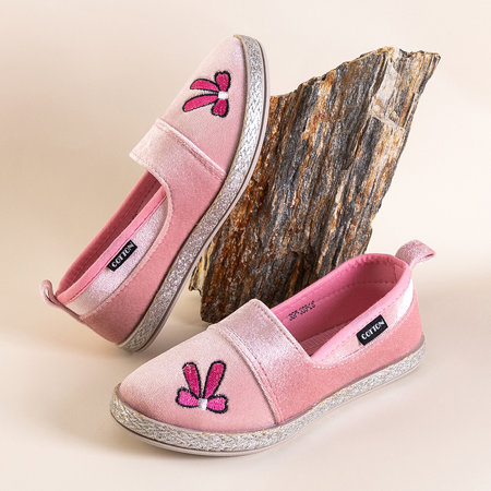 Light pink children's espadrilles a'la velour Lumus - Footwear