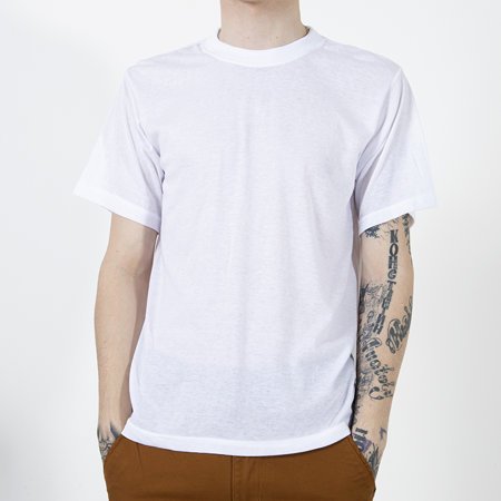Men's White Cotton T-Shirt - Clothing