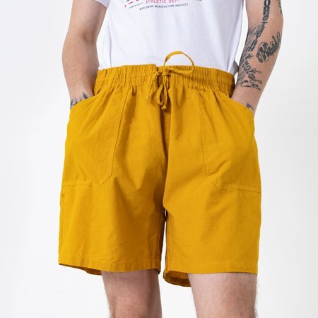 Mustard men's shorts with pockets - Clothing