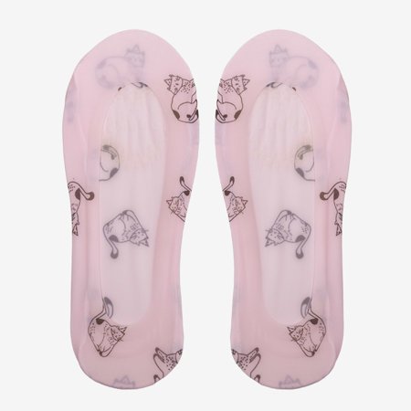 Pink women's ballerina feet with print - Socks