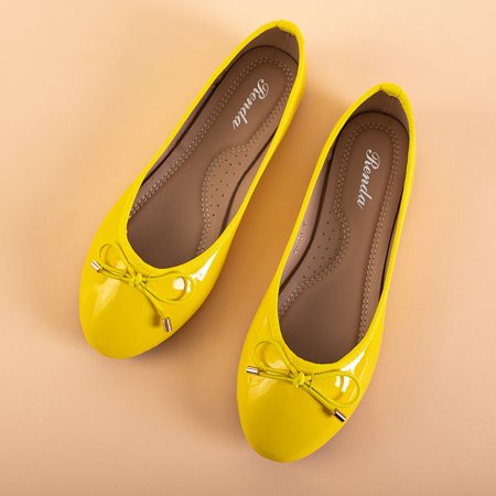 Yellow women's patent varnished ballerinas Suzzi - Footwear
