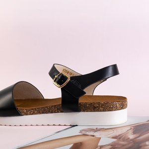 Black Astrea women's flat sandals - Footwear