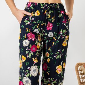 Black and yellow patterned women's pants PLUS SIZE - Clothing