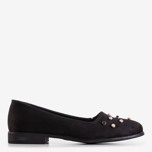 Black women's ballerinas with Coinel pearls - Shoes