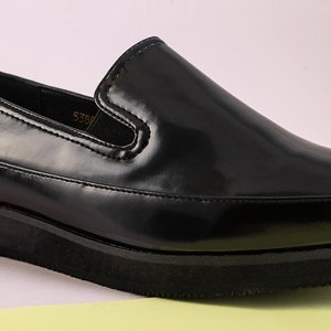 Black women's eco-leather shoes slip on Medarda- Shoes
