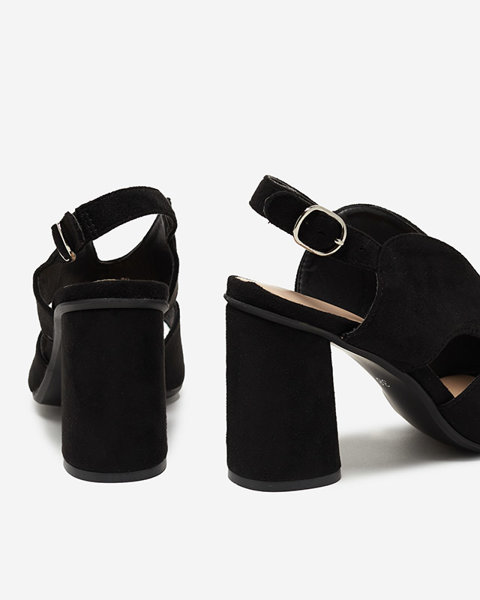 Black women's sandals on the post Biserka - Footwear