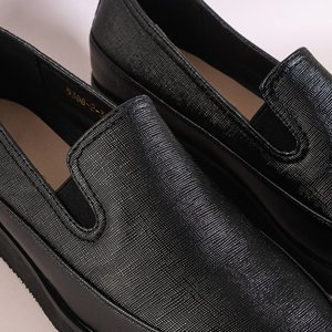 Black women's shimmering slip on shoes Melerda - Footwear