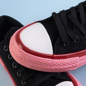 Black women's sneakers with a pink sole Werisa - Footwear