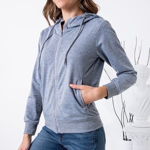 Gray women's zipped sweatshirt - Clothing