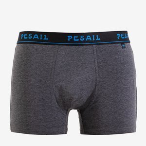 Grey men's boxer shorts with lettering - Underwear