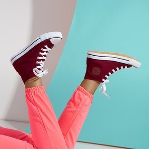 Maroon women's high sneakers Skarllet - Footwear