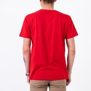 Men's cotton t-shirt in red - Clothing