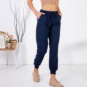 Navy blue women's PLUS SIZE pants - Clothing