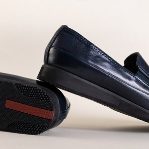 Navy blue women's eco-leather low shoes Medarda- Footwear