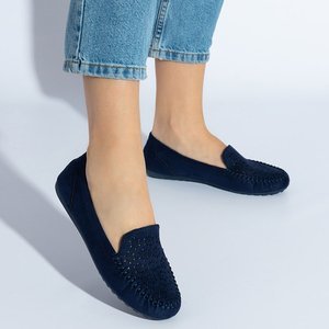Openwork navy blue moccasins for women Cexotic - Footwear