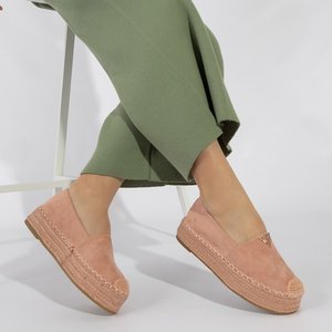 Pink women's espadrilles on the platform with cubic zirconia Asira - Shoes