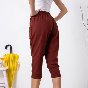 Red women's 3/4 length pants - Clothing