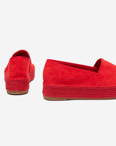 Red women's espadrilles on the Alruna platform - Footwear