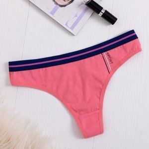 Women's coral cotton thong - Underwear