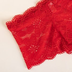 Women's red lace boxer shorts - Underwear