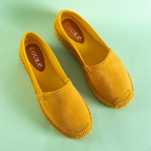 Yellow women's espadrilles on the Alruna platform - Footwear