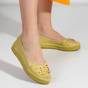 Yellow women's espadrilles with Edmaria jets - Footwear