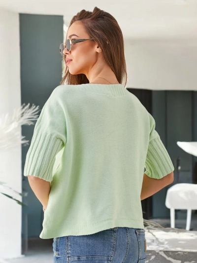 Royalfashion Women's viscose sweater with short sleeves