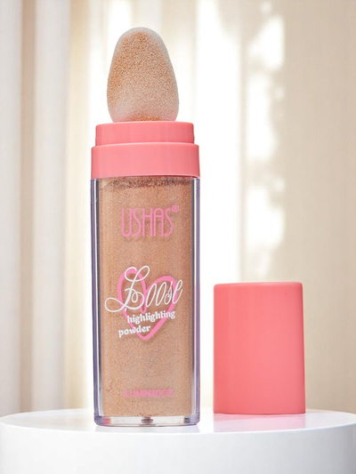 USHAS Loose Highlighter for Face with Applicator Puff Radiance