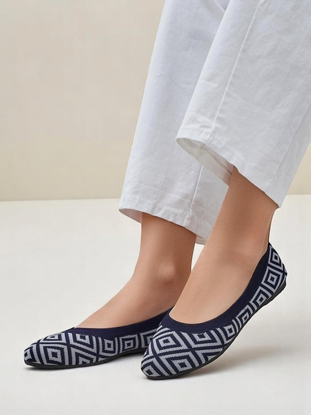 Royalfashion Auduma sieviešu baleta kurpes ar ģeometrisku rakstu Izmērs