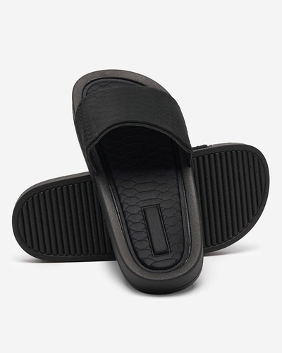 OUTLET Black women's flip-flops with embossing Galite - Footwear