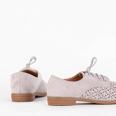 Light gray women's lace-up lace-up shoes Soberin - Footwear