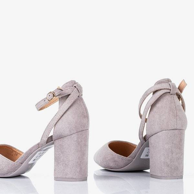 Gray pumps on a higher post Party Time - Footwear 1