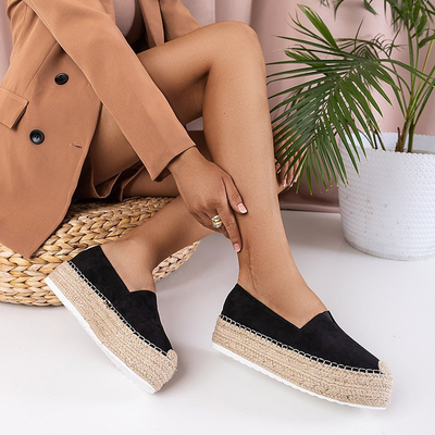 Women's black espadrilles on the Erolova platform - Shoes