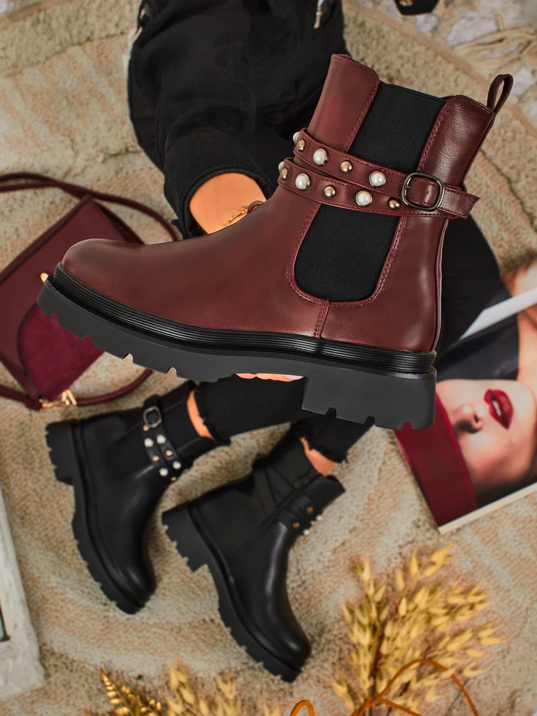 Wyższe botki damskie eko skórzane Pearl Mist