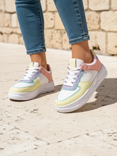 Women's Elektra Pastello sneakers - multicolored eco leather spring