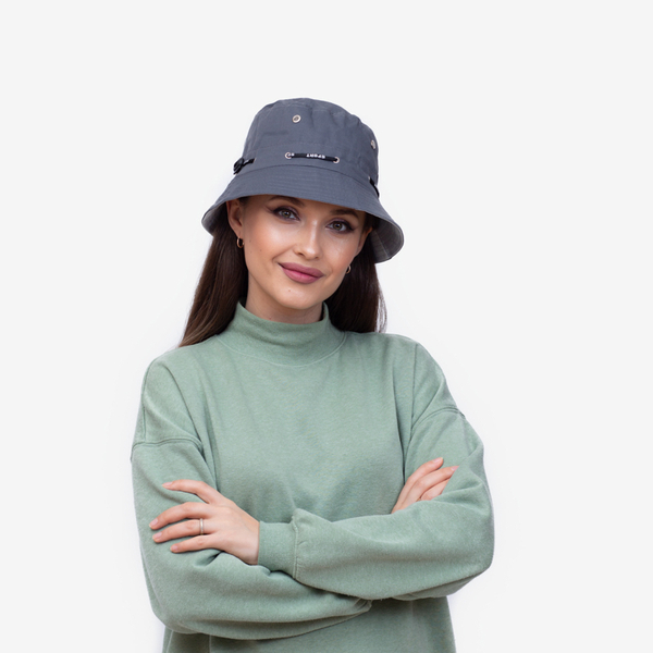 Women's dark gray bucket hat - Accessories