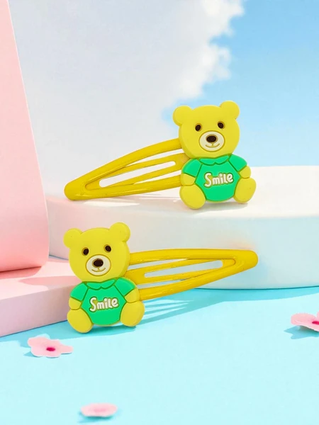 Hair clips with bear