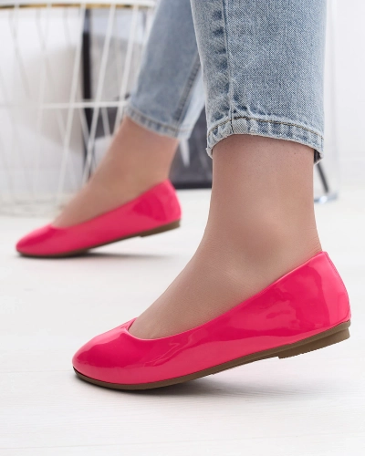 Neon pink women's lacquered ballerinas Fama - Footwear