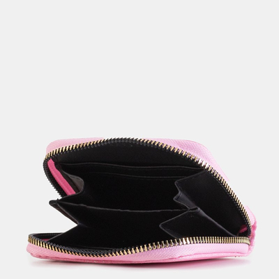 Small pink women's brocade wallet - Accessories