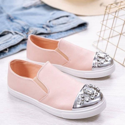OUTLET Pink slip on with a decorative toe Theodara - Footwear