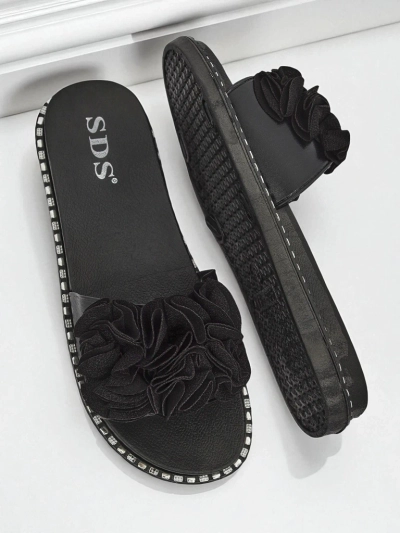 Royalfashion Женские шлепанцы на плоской подошве Flora Verde