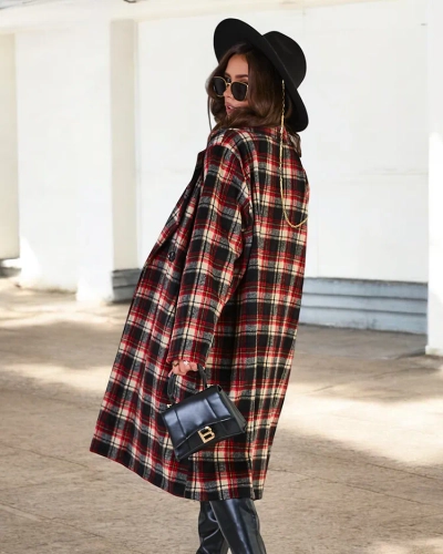 Royalfashion Women's checkered coat