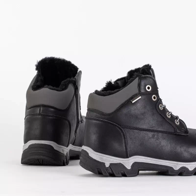 OUTLET Black men's winter hiking boots Omitsok - Footwear