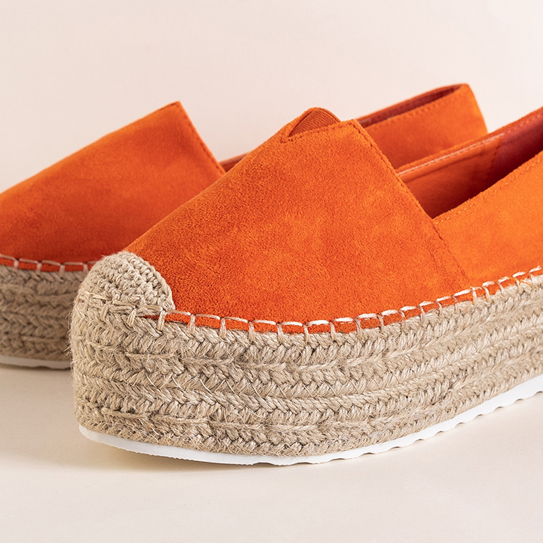 Women's orange espadrilles on the Erolova platform - Shoes