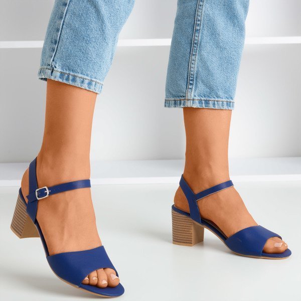 Dark blue sandals on the upper Loaha post - Footwear 1