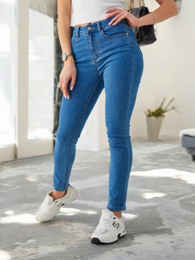 Royalfashion sieviešu kokvilnas šaurās džinsas