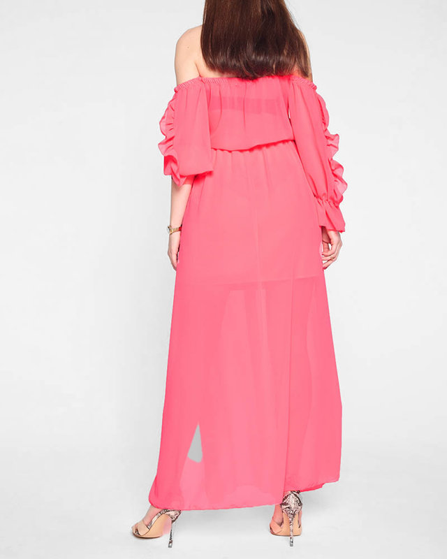 Women's pink neon maxi Spanish maxi dress - Clothing