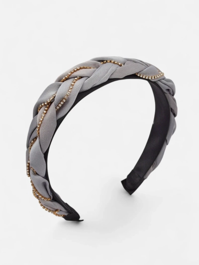 Royalfashion Braided Hairband with Cubic Zirconia