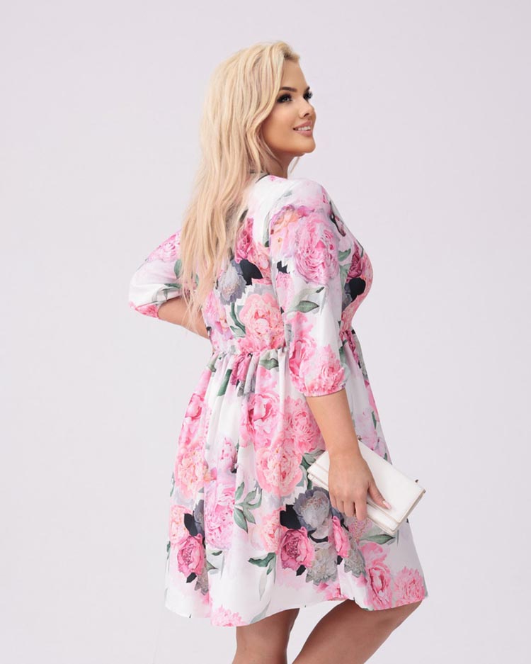 Royalfashion Women's knee-length dress with print PLUS SIZE